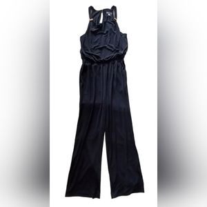 New York & Company Stretch Black strap jumpsuit